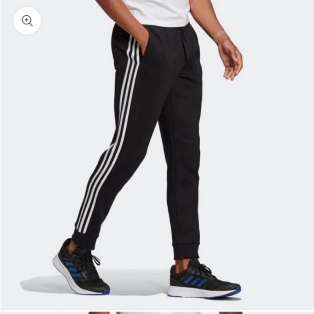 Adidas / ESSENTIALS FRENCH TERRY TAPERED-CUFF 3-STRIPES PANTS